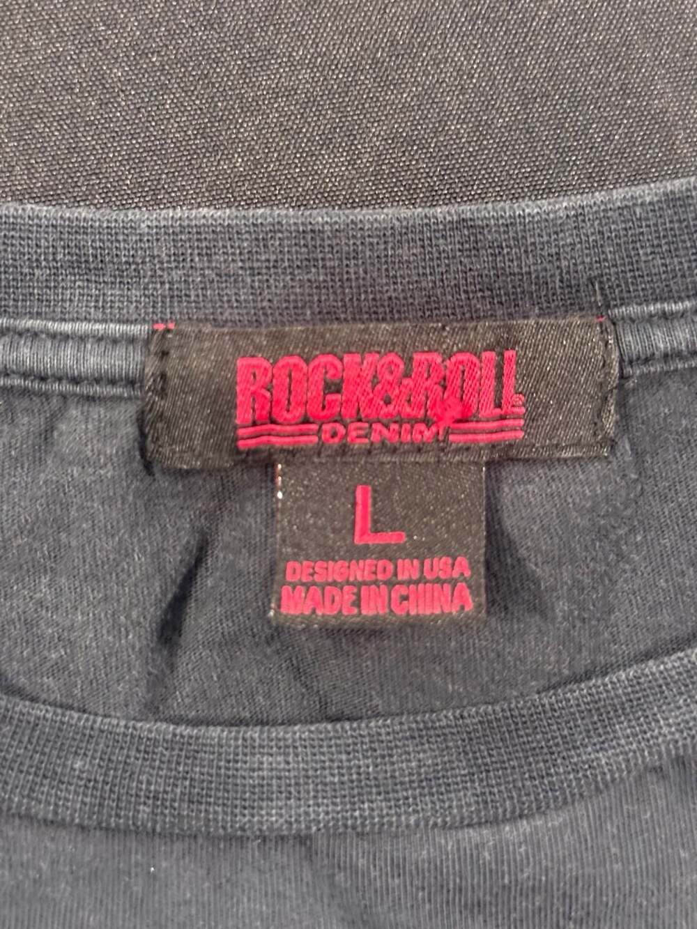 Rock & Roll Denim Trailblazin Western Vibes Black Graphic T-Shirt Men's Size Lar